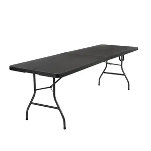 High Quality Blow Molding Outdoor Lightweight Camping Plastic Furniture Portable Rectangle Banquet HDPE Folding Table For Event