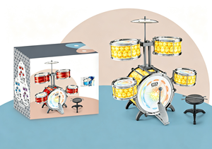 <b>Plastic</b> Rock Jazz <b>Drum</b> Set for Toddlers, Water-Resistant <b>Drum</b> Heads, with Light, Good Gift for Birthday, Children's Day - Product Image 5