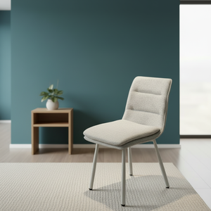 Ensemble <span class=keywords><strong>de</strong></span> table à manger scandinave moderne avec <span class=keywords><strong>6</strong></span> <span class=keywords><strong>chaises</strong></span> inclinables <span class=keywords><strong>en</strong></span> <span class=keywords><strong>tissu</strong></span> lin pour villa, mobilier <span class=keywords><strong>de</strong></span> maison - Product Image 1