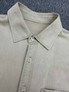 Camicia da uomo in cotone bianco camicia da lavoro Casual con colletto occidentale a maniche lunghe con motivo ricamato a doppio polsino per la primavera - Product Image 5