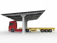 Système de carport solaire étanche YZ au prix d'usine, structure de stationnement photovoltaïque en acier au carbone haute résistance, garantie 12 ans, anodisé