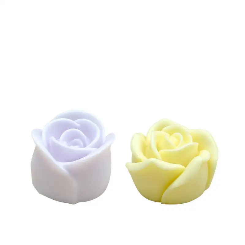 Molde de silicona con forma de flor 3D para J6-73, herramienta de cocina hecha a mano con jabón de Rosa Bundt para pastel, magdalenas, pudín, velas