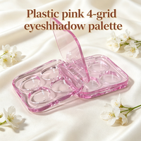 Plastik-Palette in Rosa mit 4 Fächern für Lidschatten, 2g*4 8g, Individueller Aufdruck auf der Hülle, Leere Lidschatten-Palette, Concealer-Palette