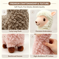 Peluche de Alpaca Rizada Suave de 8 Pulgadas, Muñeco de Llama de Peluche con Pelo Esponjoso, Premio para Máquinas de Arcade en Centros Comerciales, Venta Directa