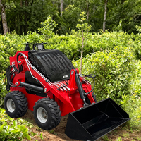 Spedizione Gratuita Mini Skid Steer Loader Trituratore Forestale Rasaerba Leggero con Ruote/Cingoli, Motore Incluso, Facile da Usare