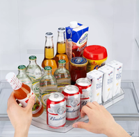 Présentoir rotatif rectangulaire en plastique multifonctionnel classique, organisateur d'épices transparent de type Lazy Susan pour la maison et la cuisine