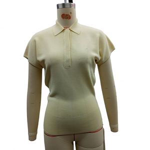 2026 Custom Solid Color Spring Knitted Women's <strong>Polo</strong> Turn Down <strong>Neck</strong> Short Sweater Blank <strong>Sleeveless</strong> <strong>Jumper</strong> - Product Image 2