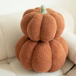 Cute Pumpkin Throw Pillow <b>Plush</b> Decorative Cushion Cover For Bedroom Sofa Home Decoration Round Shape Polka Dot Pattern - Product Image 4