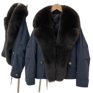Nouveautés 2026 : Doudoune Femme Hiver avec Col en Plumes de <span class=keywords><strong>Canard</strong></span> Blanches, Bouton Unique, Coupe-Vent et Chaude - Product Image 1