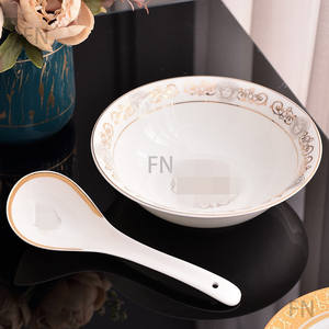 Ensemble de vaisselle en céramique Western 58pcs tasse à café en porcelaine d'os vaisselle et assiettes service de table en porcelaine - Product Image 5