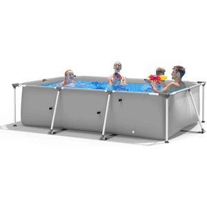 <strong>Large</strong> Outdoor Rectangular Above-<strong>Ground</strong> <strong>Pool</strong> with Steel Frame, Heavy-Duty PVC - Product Image 1