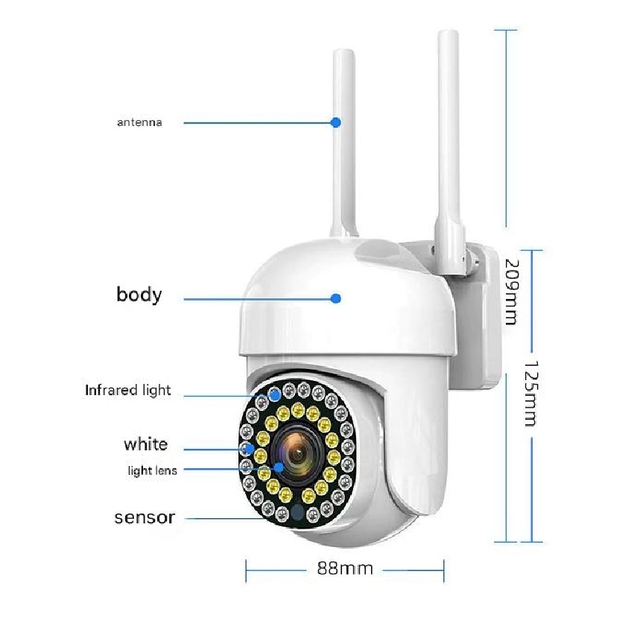High-Quality Outdoor Camera 180° Panoramic View 2K HD WiFi Wireless Waterproof for Day Night Monitoring