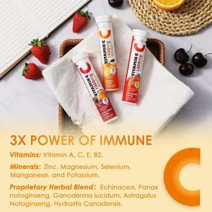 Vitamin C dengan Lebih dari 20 <span class=keywords><strong>Herbal</strong></span> dan Mineral, Tablet Effervescent untuk Mendukung Imunitas, Suplemen Kesehatan Vitamin C 1000mg, Kemasan Kering yang Dapat Disesuaikan - Product Image 4