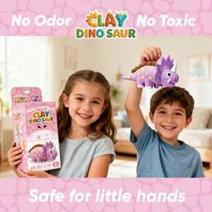 Kit de Arcilla Seca al Aire con Forma de Dinosaurio para Niños, Crea tu Propio Triceratops con Molde de Esqueleto, Juguete Educativo STEM, Regalo para Niños y Niñas - Product Image 6