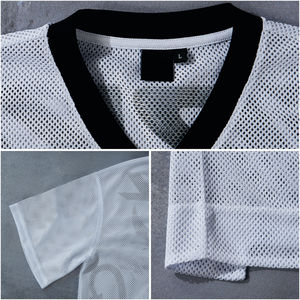 TKAN 149 conception ourlet irrégulier Style de rue Hip Hop maille maillot de Football chemises équipe personnalisée maillot de Football athlétique Muscle t-shirt - Product Image 3