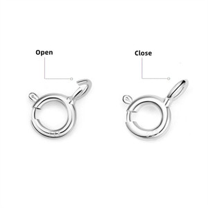 S925 Sterling <span class=keywords><strong>Silver</strong></span> Mở Mùa Xuân Móc Cài Vòng Móc Mở Nhẫn Cho Vòng Cổ Vòng Tay Làm Trang Sức - Product Image 4