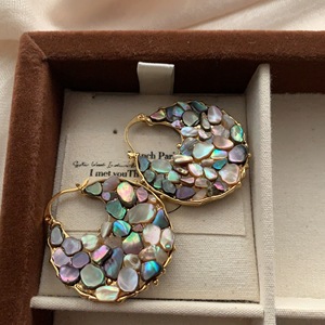 Luxury Natural Abalone Shell <strong>Earrings</strong> <strong>for</strong> <strong>Women</strong> Mother of Pearl Inlay Gold Plated Iridescent Shell Hoop <strong>Earrings</strong> Boho Jewelry - Product Image 5