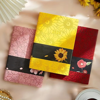 Cahier de revue en cuir PU souple OEM Hot Dale avec sac à stylo A5 planificateur personnalisé calendrier de livre Cahier en cuir PU avec couverture à sublimation
