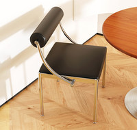 Chaise de maquillage minimaliste style INS, tabouret de coiffeuse avec structure en acier inoxydable, chaise de vanité pour chambre et bureau