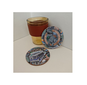 Supplier Wholesale Coaster Customized Printed Cardboard Pulp Board Square Round Tissue Absorbent Paper Coasters for Drink