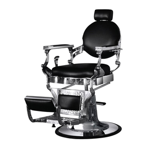 Black <b>Retro</b> Reversible Luxury Golden Barber <b>Chair</b> Customizable Leather for Modern Salon Furniture for Barber Shops - Product Image 3