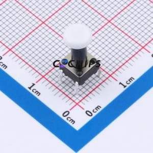 TSA06131-135B332CA-003E Tactile Switch Through hole-4P,6.1x6.1mm Switch Single Pole Single Throw Round Button 1.8N 6.1mm - Product Image 1