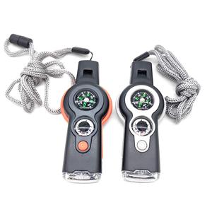 Silbato de Supervivencia de Emergencia SOS 7 en 1, Herramienta Multifuncional para Exteriores con Brújula, Termómetro, Luz LED, GZ RTS, Pedido Mixto al por Mayor - Product Image 2