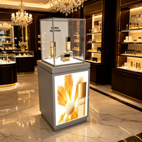 Présentoir de Luxe Écologique pour Cosmétiques, Étagère Gondole de Maquillage avec Éclairage LED, Design pour Magasin de Beauté, Présentoir pour Soins de la Peau