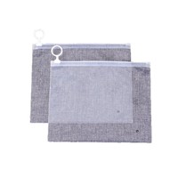Sac de rangement transparent en PE avec anneau de traction pour lunettes, montres, colliers, emballage cosmétique givré, écouteurs, bijoux, pendentifs