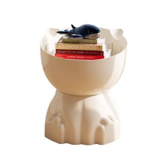Cream Minimalist Side <b>Table</b> With Whale Design Multi Function Living Room <b>Bedside</b> Coffee <b>Table</b> For Home Decor - Product Image 5