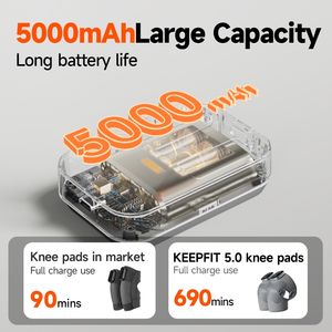 Máy mát xa đầu gối điện không dây di động với màn hình cảm ứng 3 chế độ rung Nén nóng Kneepad Giảm đau chân Thiết bị mát xa - Product Image 4