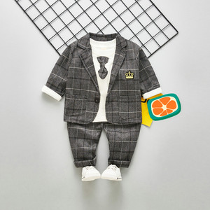Conjuntos de Ropa de Primavera para Bebé Niño, Pantalones, Camiseta de Manga Larga, Corbata de Moño, Traje de Tres Piezas, Vestidos para Niños - Product Image 3
