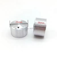 Potentiomètre en alliage d'aluminium noir argenté, bouton d'amplificateur, interrupteur, capuchon, trou de 25 mm * 15,5 mm, vis à tête hexagonale de 6 mm