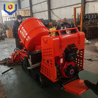 Mini-bétonnière autochargeante de haute qualité, chargeur portable sur chenilles en caoutchouc, alimenté au diesel/essence, système entièrement hydraulique