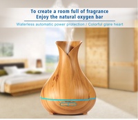 Konka — diffuseur d'huile essentielle en grain de bois, pour aromathérapie, brume légère aux 7 couleurs changeantes, 400ml