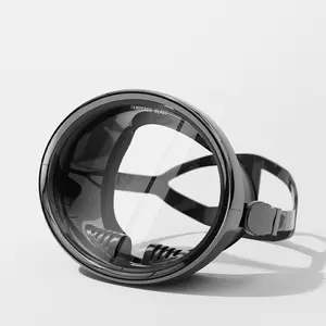 뜨거운 판매 사용자 정의 색상 강화 유리 안전 HD 시야각 타원형 실리콘 다이빙 마스크