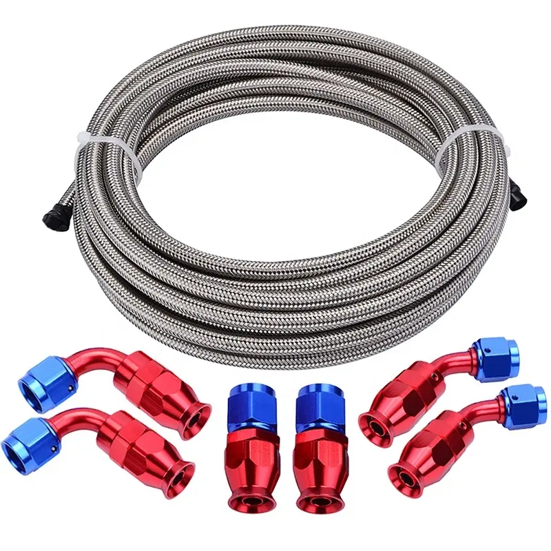 BJR Áp Lực Cao E85 PTFE AN3 AN4 AN6 AN8 AN10 Thép Không Gỉ Braided Hose