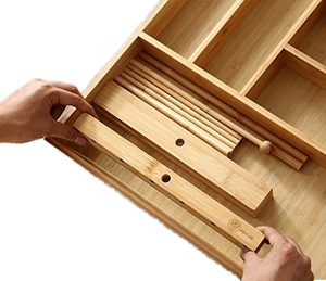 Séchoir à linge écologique en bambou 100% détachable avec baguette de transfert, 12 barres, taille et couleur personnalisables - Product Image 2