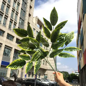 Artificial Silk Green Mango Leaves Lifelike Home Wedding Decoration Artificial Mango Big Green Leaves