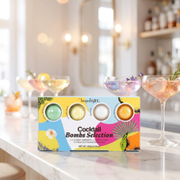 Bolas de cóctel comestibles con purpurina brillante para bebidas, bombas de cóctel de alta efervescencia, mezcladores de bebidas, venta al por mayor B2B, set de regalo de mocktails