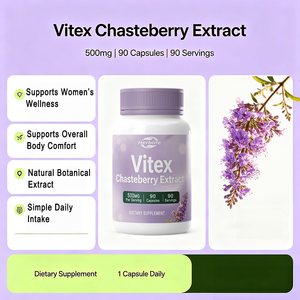 Capsules d'extrait de Gattilier (Vitex Agnus-Castus) 500mg par dose, 90 capsules végétales, Complément alimentaire botanique naturel OEM ODM - Product Image 3