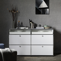 Meubles modulaires modernes et minimaliste, 5 pièces, étagères latérales pour décoration de meubles à manger