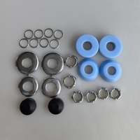 Perlengkapan Perbaikan Roda Skateboard dengan Mur Kingpin Emas Perak Hitam, Washer Biru Oranye Putih, dan Bushing, Suku Cadang Skateboard