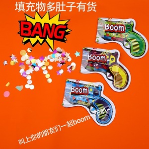 Pistolet à confettis jetable à actionnement manuel pour fêtes d'anniversaire, effet sonore et visuel, découpe rectangulaire, effet feux d'artifice - Product Image 4