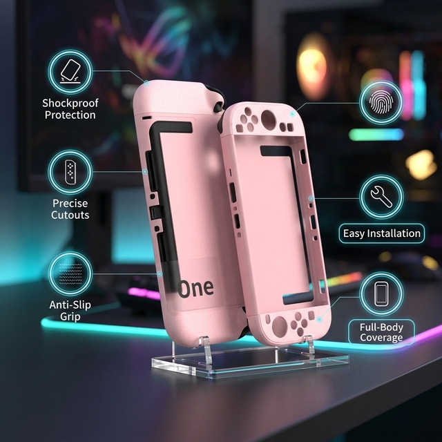 PC Protective Case Split Design Real Machine Molding Eco-friendly RoHS Certified Skin-feel Spray-coating Finish Nintendo Switch
