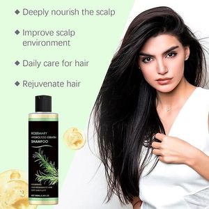 Shampoo pour la croissance des <span class=keywords><strong>cheveux</strong></span> à la kératine hydrolysée biologique et au romarin pour femmes et hommes, shampooing naturel épaississant et fortifiant avec hydrolyse - Product Image 1