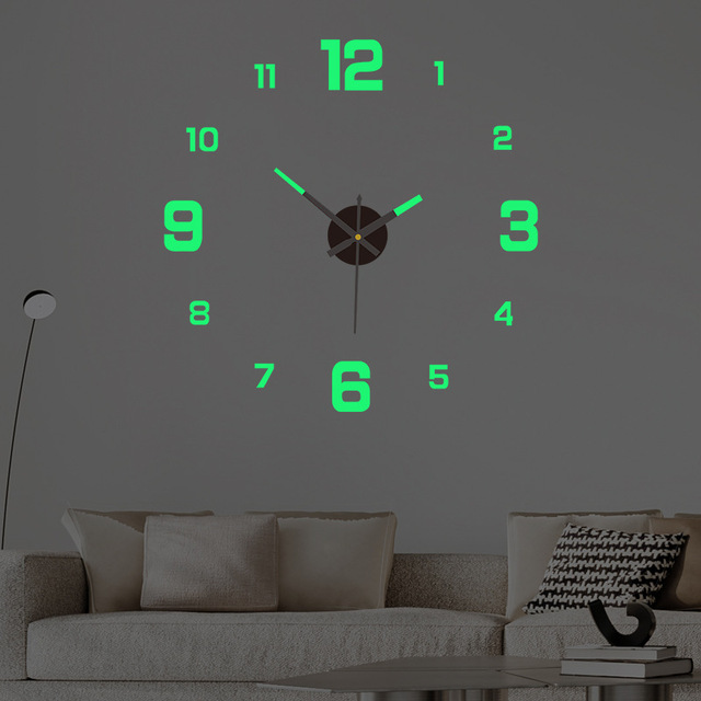 Modern 3D Acrylic Wall Clock DIY Large Digital Wall Sticker Clock Silent Movement Home Living Room Decoration