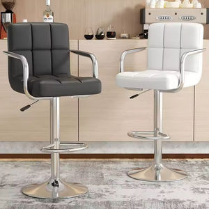 Chaises <span class=keywords><strong>de</strong></span> bar <span class=keywords><strong>de</strong></span> luxe pour restaurant, base stable, confortables, avec accoudoirs, hauteur réglable, en cuir PU - Product Image 1