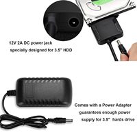 Adaptador SATA a USB 3,0, cable convertidor de disco duro externo para HDD de 2,5 "3,5", SSD con fuente de alimentación