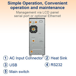 Système d'alimentation sans interruption (ASI) en ligne de 5400 watts, alimentation de secours, ASI à double conversion en ligne pour les télécommunications - Product Image 3